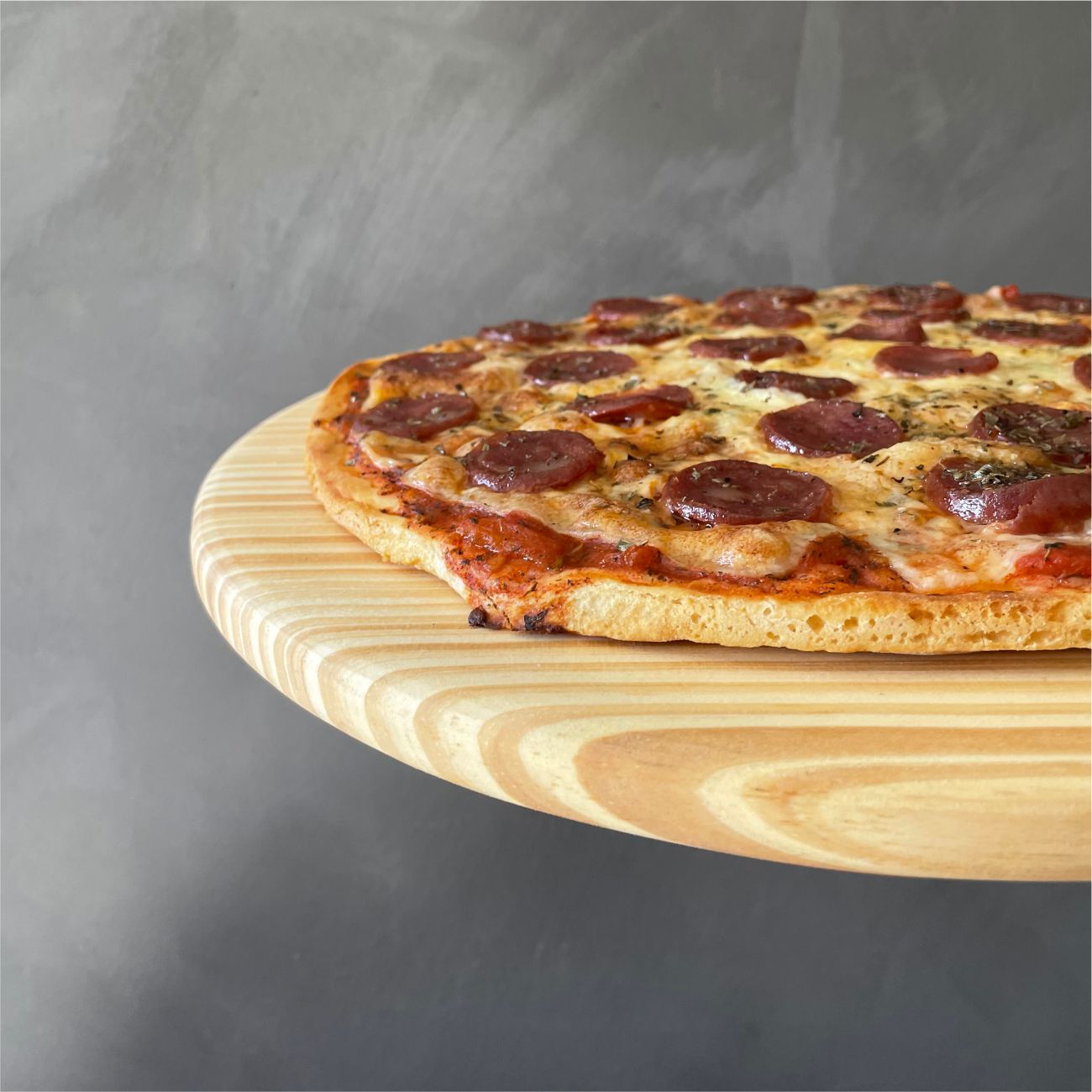 Kit 3 de Tábua Para Servir Pizza em Madeira 35cm - Uso Madeira 