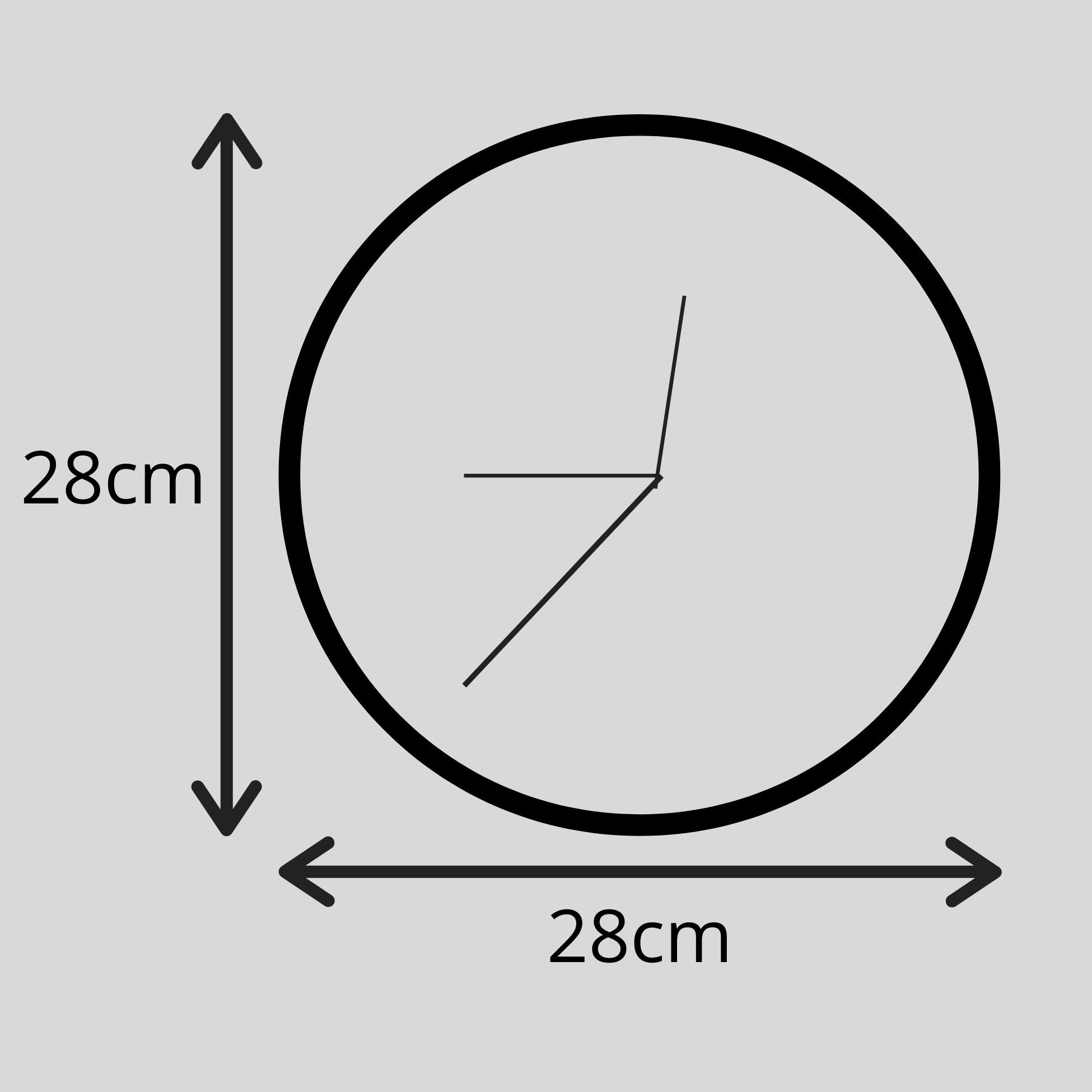 Relógio de Parede Geométrico Branco e Cinza com Ponteiros Preto 28x28 - Uso Madeira 