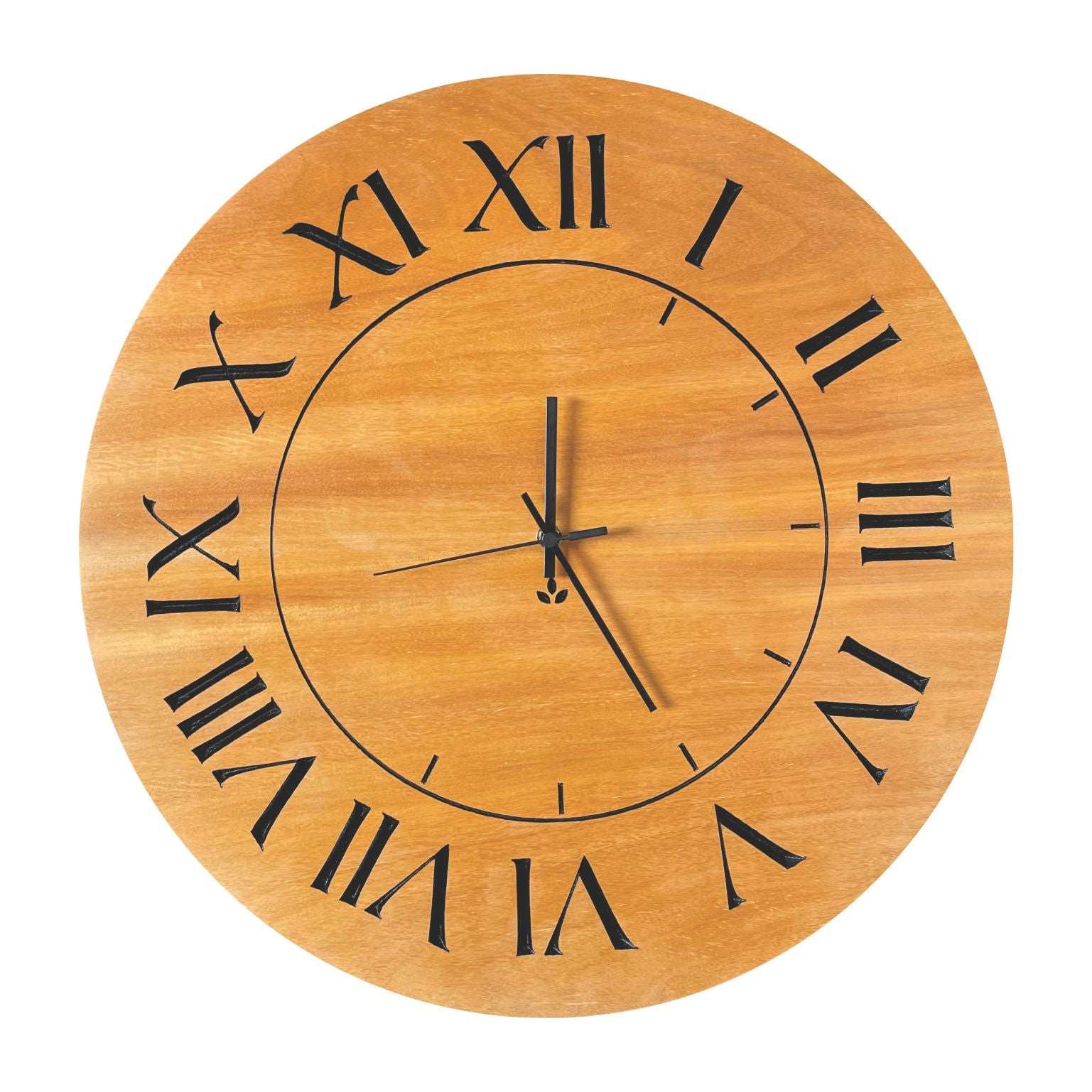 Relógio de Parede Decorativo Grande em Madeira Nobre 50cm