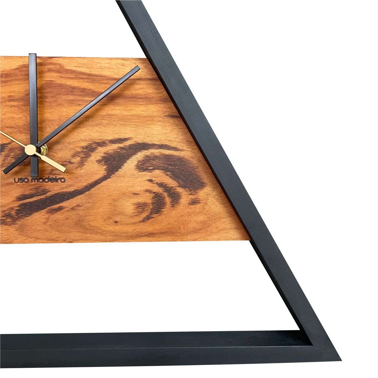 Relógio de Parede em Madeira Grande 50cm Design Industrial - Muiracatiara