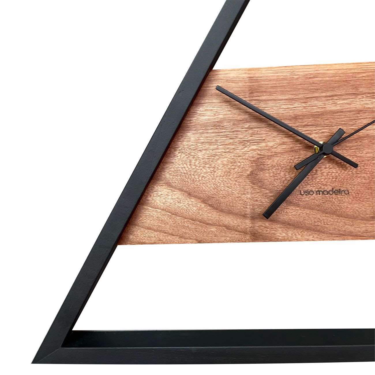 Relógio de Parede em Madeira Grande 50cm Design Industrial - Jequitibá