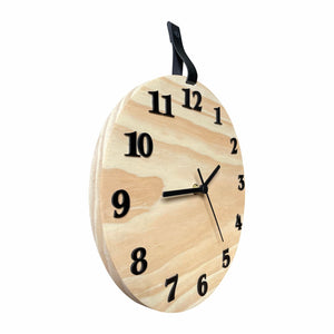 Relógio De Parede Decorativo Madeira Pinus com Números 29cm - Uso Madeira 