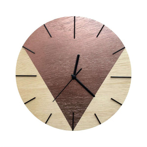 Relógio de Parede Decorativo Triangular Rose Gold 30x30