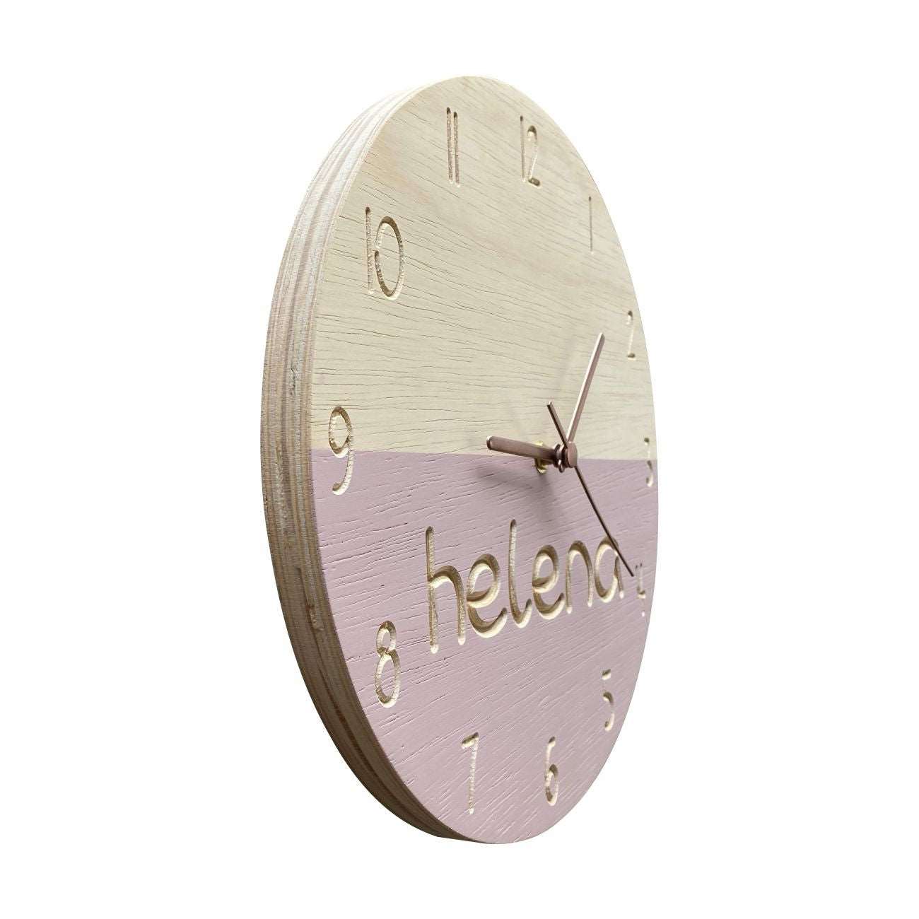 Relógio de Parede Decorativo para Quarto Infantil Rosa Personalizado 30cm