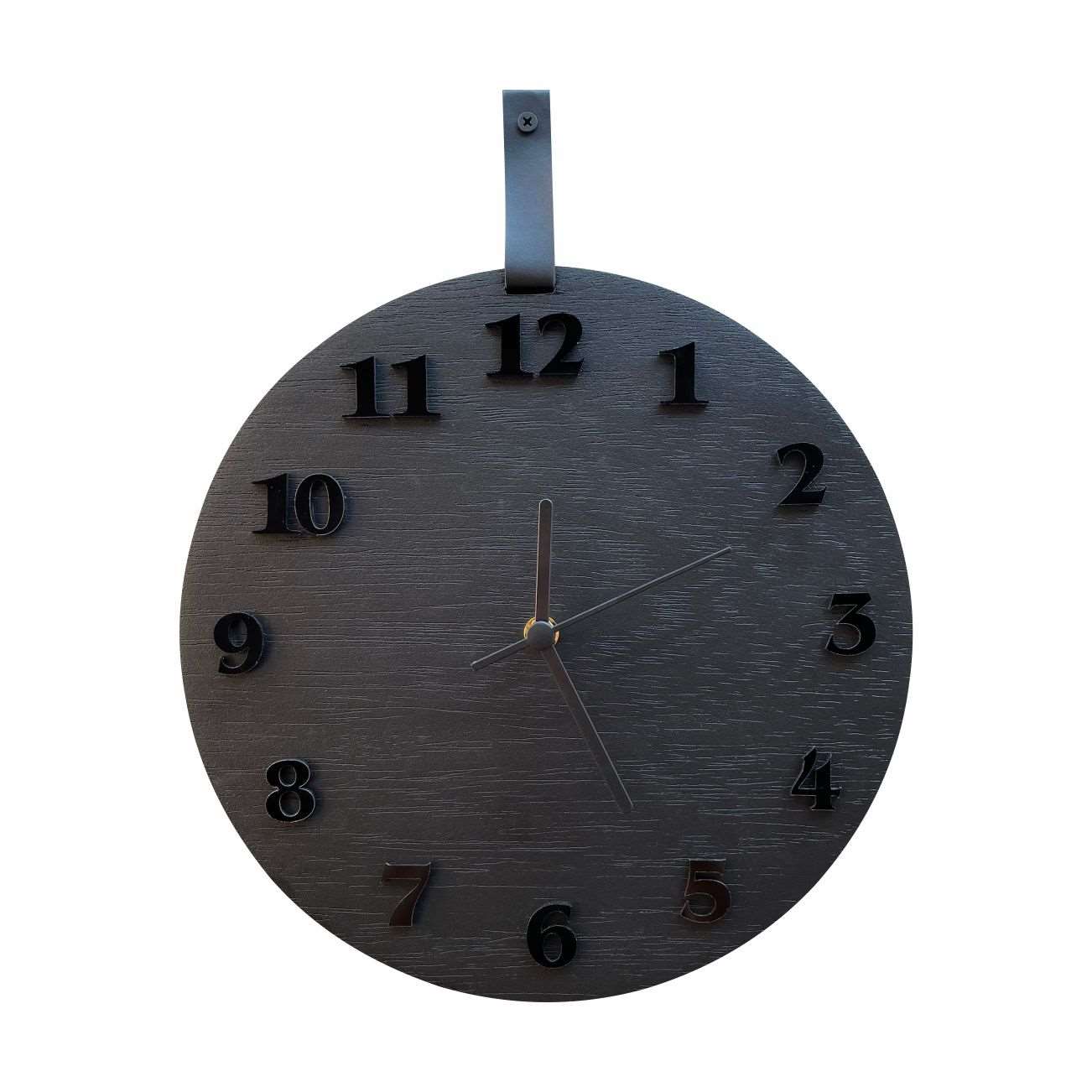 Relógio De Parede Decorativo Preto com Números Preto 30cm