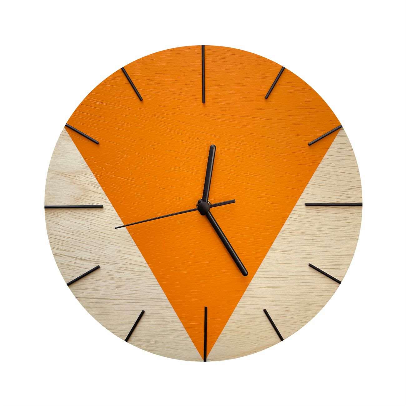 Relógio de Parede Decorativo Triangular Tangerine 30x30