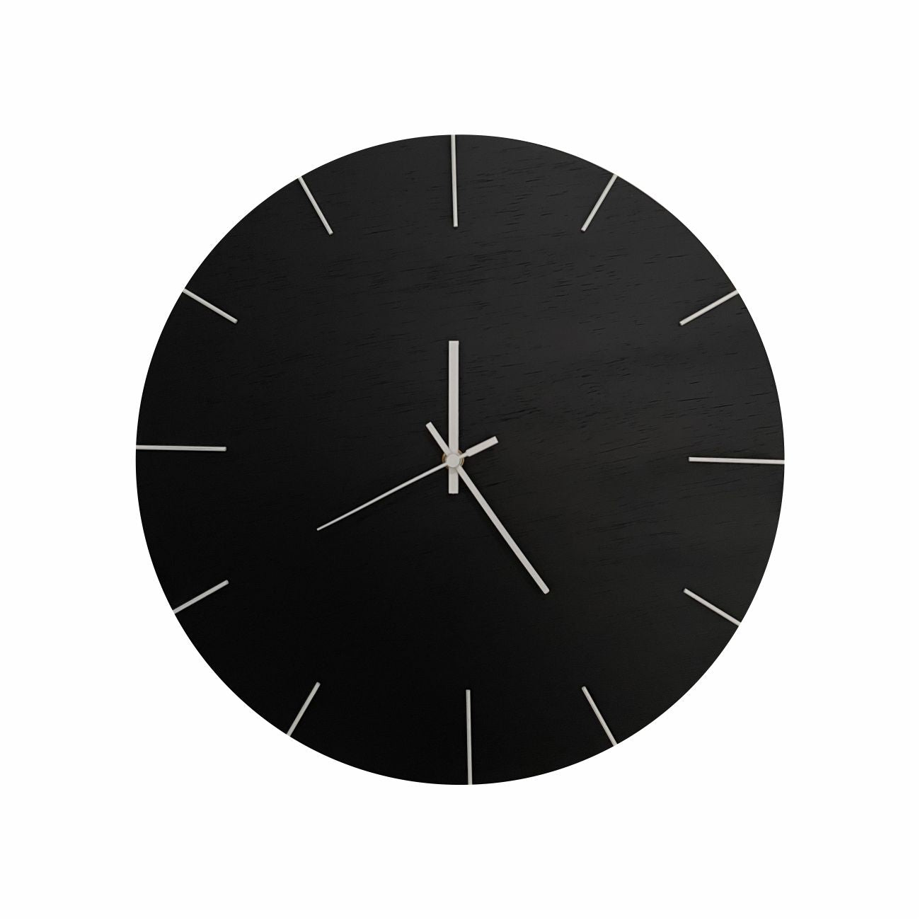 Relógio de Parede Sofisticado em Compensado Preto Fosco e Branco 40cm - Uso Madeira 
