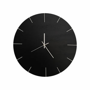 Relógio de Parede Sofisticado em Compensado Preto Fosco e Branco 40cm - Uso Madeira 