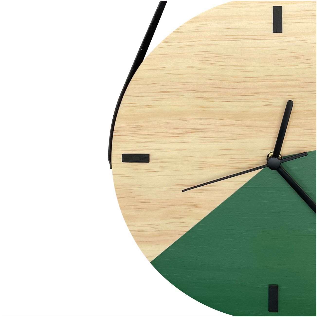 Relógio De Parede Decorativo Escandinavo Duo Verde Amazonas Com Alça